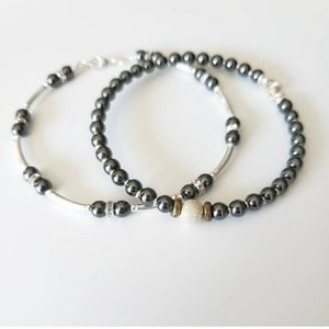 3 for $15 - Hematite beaded bracelet